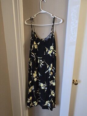 Black & Yellow Floral Slip Dress Bought From Jack's Surf Shop- Women